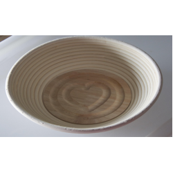 Round Proofing Bread Basket With Wood Stamp Design 